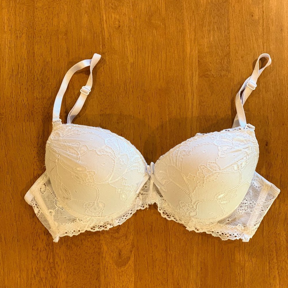 White Lace Push Up Bra